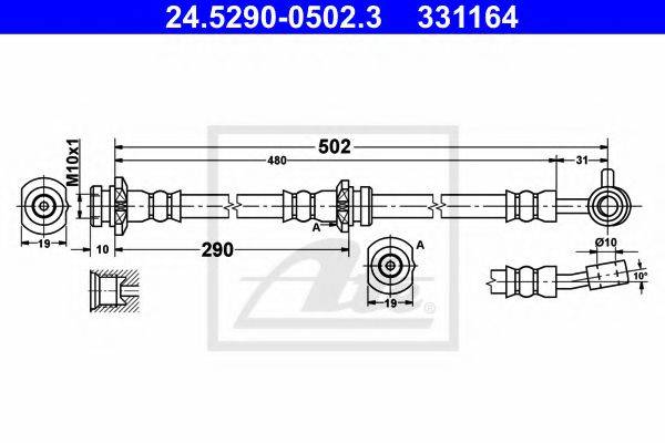 CORTECO 19036380 Гальмівний шланг