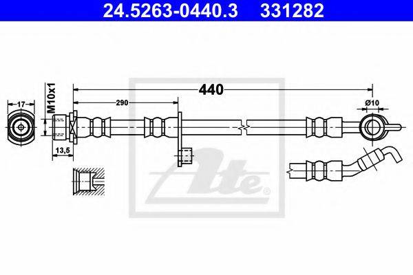 TOYOTA 9094702J38 Гальмівний шланг