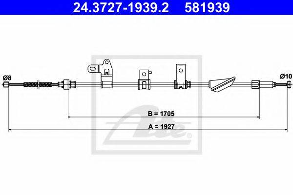 TOYOTA 464300F010 Трос, стоянкова гальмівна система