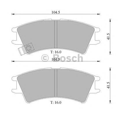 BOSCH 0986AB1225 Комплект гальмівних колодок, дискове гальмо