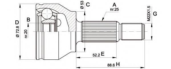 OPEN PARTS CVJ551310 Шарнірний комплект, приводний вал