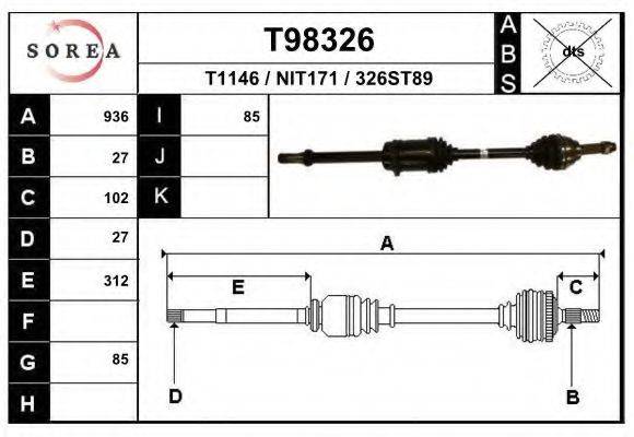 GENERAL RICAMBI ND3030 Приводний вал