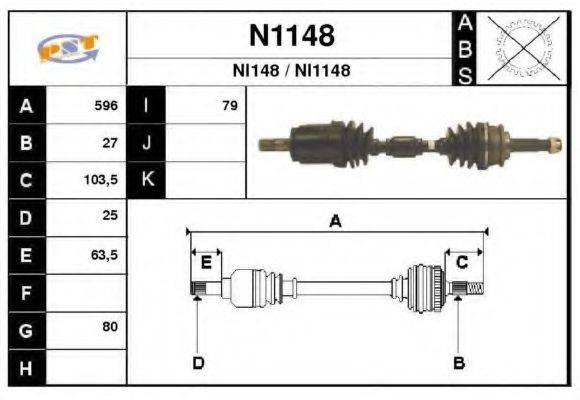 SNRA N1148 Приводний вал