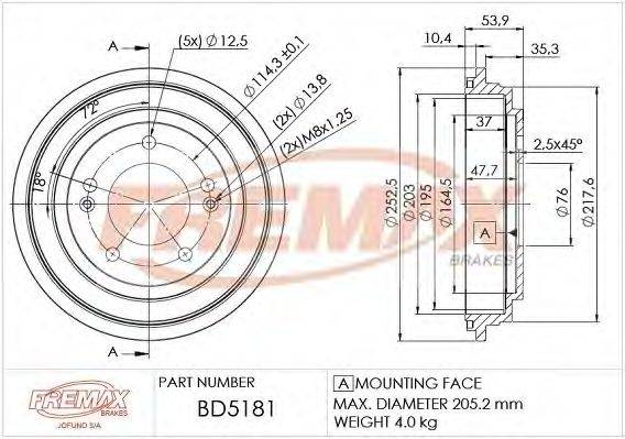 FREMAX BD5181 Гальмівний барабан