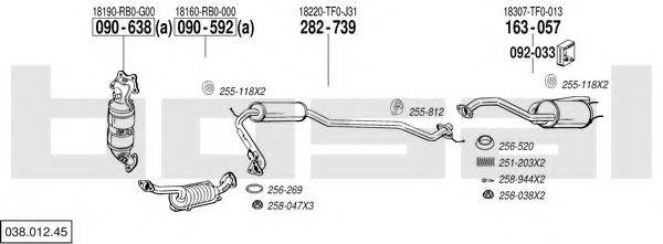 BOSAL 03801245 Система випуску ОГ