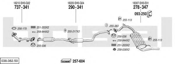 BOSAL 03808250 Система випуску ОГ