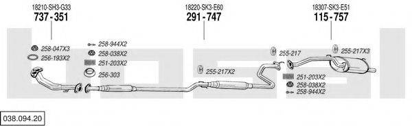 BOSAL 03809420 Система випуску ОГ