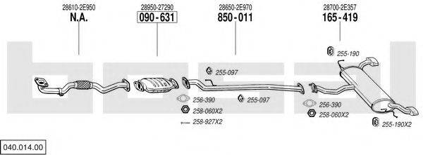 BOSAL 04001400 Система випуску ОГ