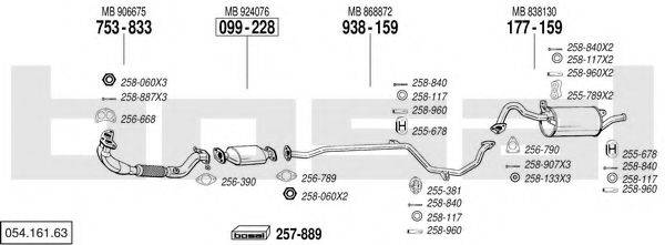 BOSAL 05416163 Система випуску ОГ