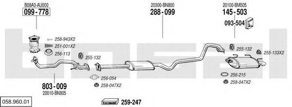 BOSAL 05896001 Система випуску ОГ