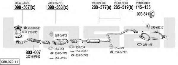 BOSAL 05897211 Система випуску ОГ