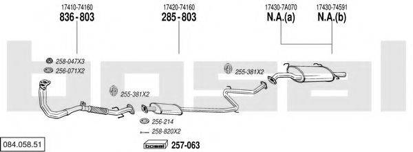 BOSAL 08405851 Система випуску ОГ