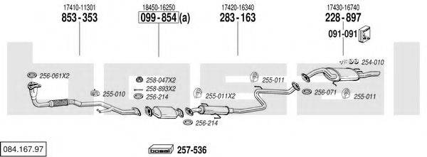 BOSAL 08416797 Система випуску ОГ