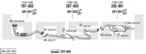 BOSAL 08426785 Система випуску ОГ