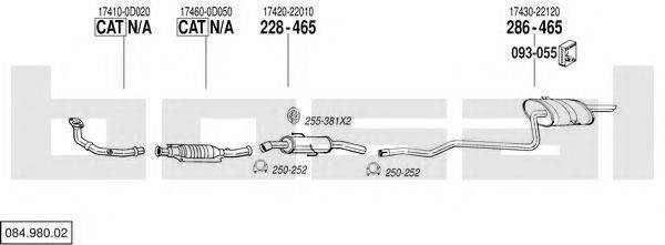 BOSAL 08498002 Система випуску ОГ