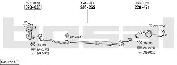 BOSAL 08498507 Система випуску ОГ