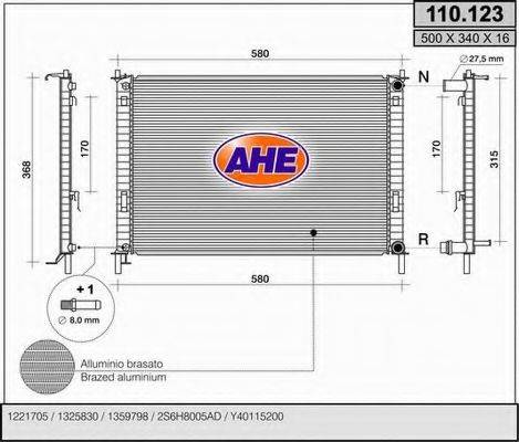 AHE 110123 Радіатор, охолодження двигуна