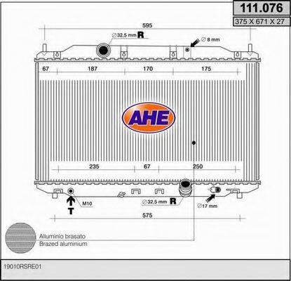 AHE 111076 Радіатор, охолодження двигуна