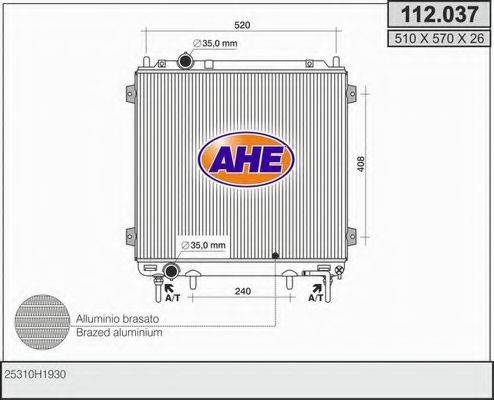 AHE 112037 Радіатор, охолодження двигуна