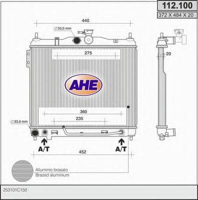 AHE 112100 Радіатор, охолодження двигуна