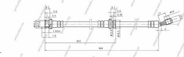 NPS N370N152 Гальмівний шланг