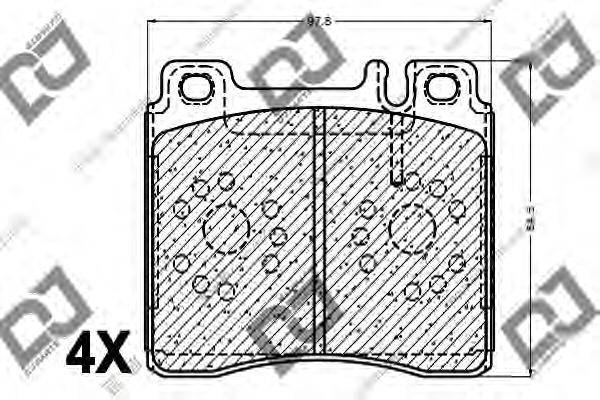 DJ PARTS BP1178 Комплект гальмівних колодок, дискове гальмо