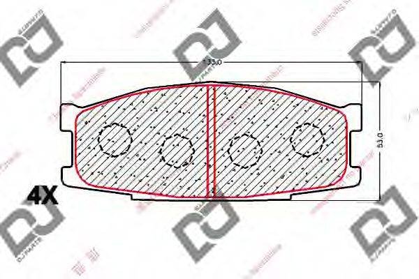 DJ PARTS BP1787 Комплект гальмівних колодок, дискове гальмо