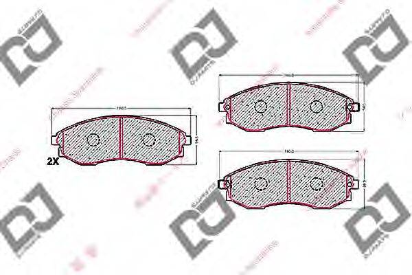 DJ PARTS BP1511 Комплект гальмівних колодок, дискове гальмо