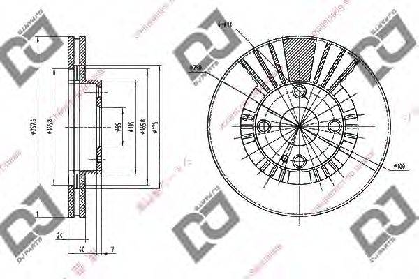 DJ PARTS BD1725 гальмівний диск