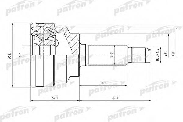 PATRON PCV1548 Шарнірний комплект, приводний вал