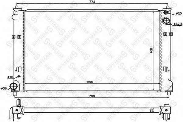 STELLOX 1026706SX Радіатор, охолодження двигуна