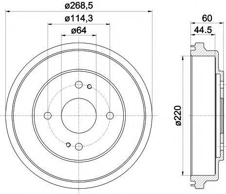 HELLA PAGID 8DT355302261 Гальмівний барабан