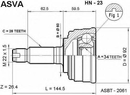 HONDA 44305-DS4-030 Шарнірний комплект, приводний вал