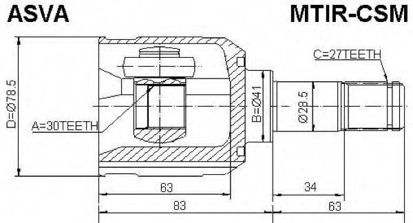 MITSUBISHI MR581875 Шарнірний комплект, приводний вал