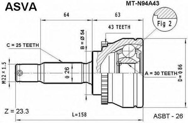 MITSUBISHI MR290409 Шарнірний комплект, приводний вал