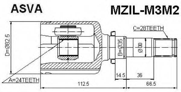MAZDA GG28-22-620A Шарнірний комплект, приводний вал