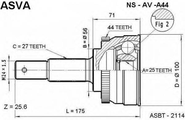 NISSAN 39101-0E605 Шарнірний комплект, приводний вал