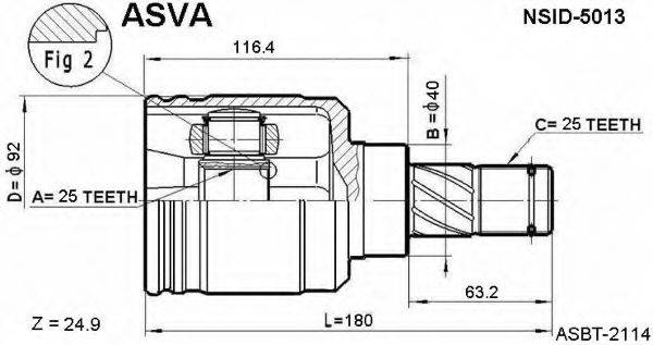 NISSAN 39711-53J00 Шарнірний комплект, приводний вал