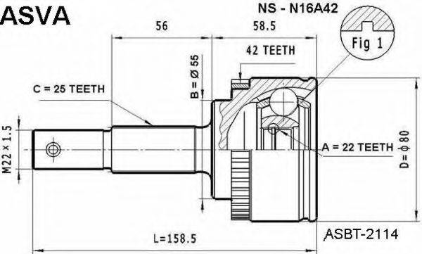 NISSAN 39100-95F0B Шарнірний комплект, приводний вал