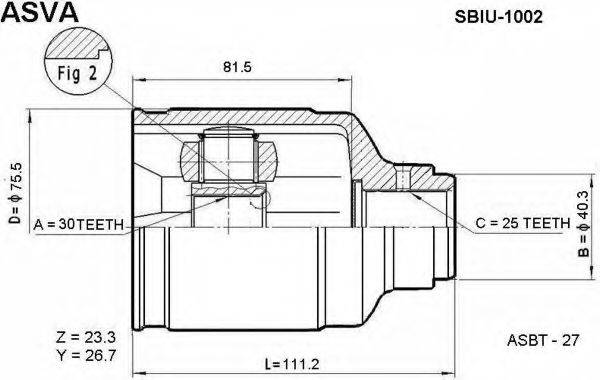 SUBARU 28093-AC021 Шарнірний комплект, приводний вал