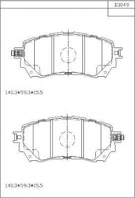 ASIMCO KD3049 Комплект гальмівних колодок, дискове гальмо