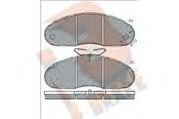 R BRAKE RB0813 Комплект гальмівних колодок, дискове гальмо