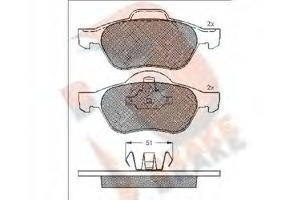 R BRAKE 23861 Комплект гальмівних колодок, дискове гальмо