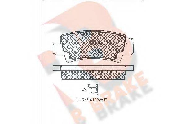 R BRAKE RB1514 Комплект гальмівних колодок, дискове гальмо