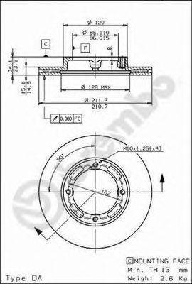 BREMBO 09584810 гальмівний диск