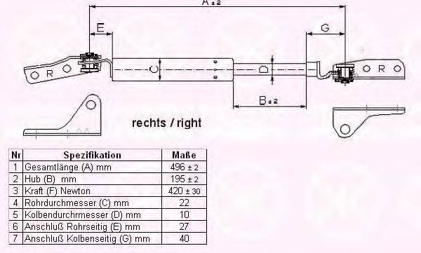 SUZUKI 8185063G00000 Газова пружина, кришка багажника