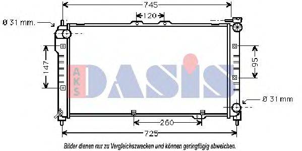 AKS DASIS 110220N Радіатор, охолодження двигуна