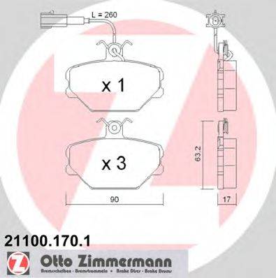 ZIMMERMANN 21100 Комплект гальмівних колодок, дискове гальмо