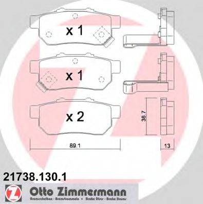 ZIMMERMANN 217381301 Комплект гальмівних колодок, дискове гальмо