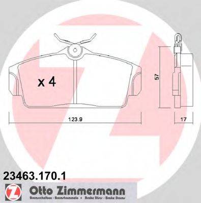 ZIMMERMANN 23463 Комплект гальмівних колодок, дискове гальмо